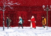 Christmas Cards Design ~ Strolling Santa