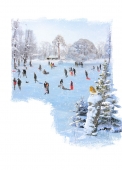 Christmas Cards Design ~ Sledging