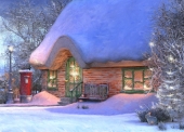 Christmas Cards Design ~ Snowy Cottage