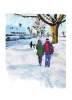 Christmas Cards Design ~ Walking Home